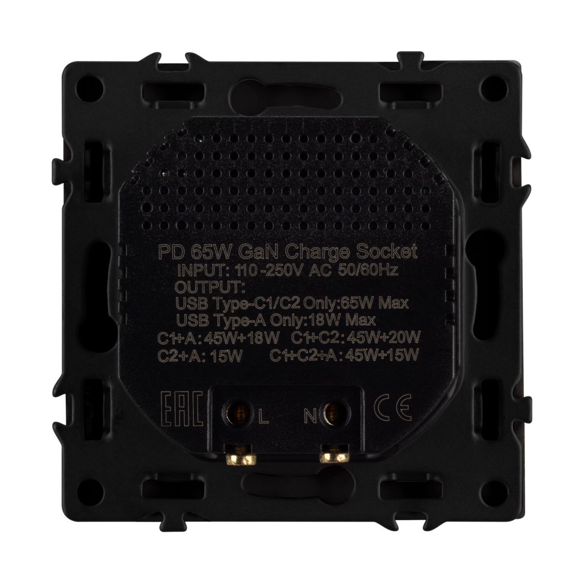 Механизм розетки с быстрой USB зарядкой Arlight SCT-NOBE-MUACC-SFPL-FC-BK (65W, QC3) 061834