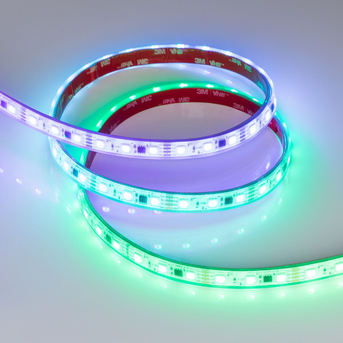 Светодиодная герметичная лента Arlight SPI-PFS-B60-12mm 12V RGB-PX3-BPT (12 W/m, IP68, 5060, 5m) 039177