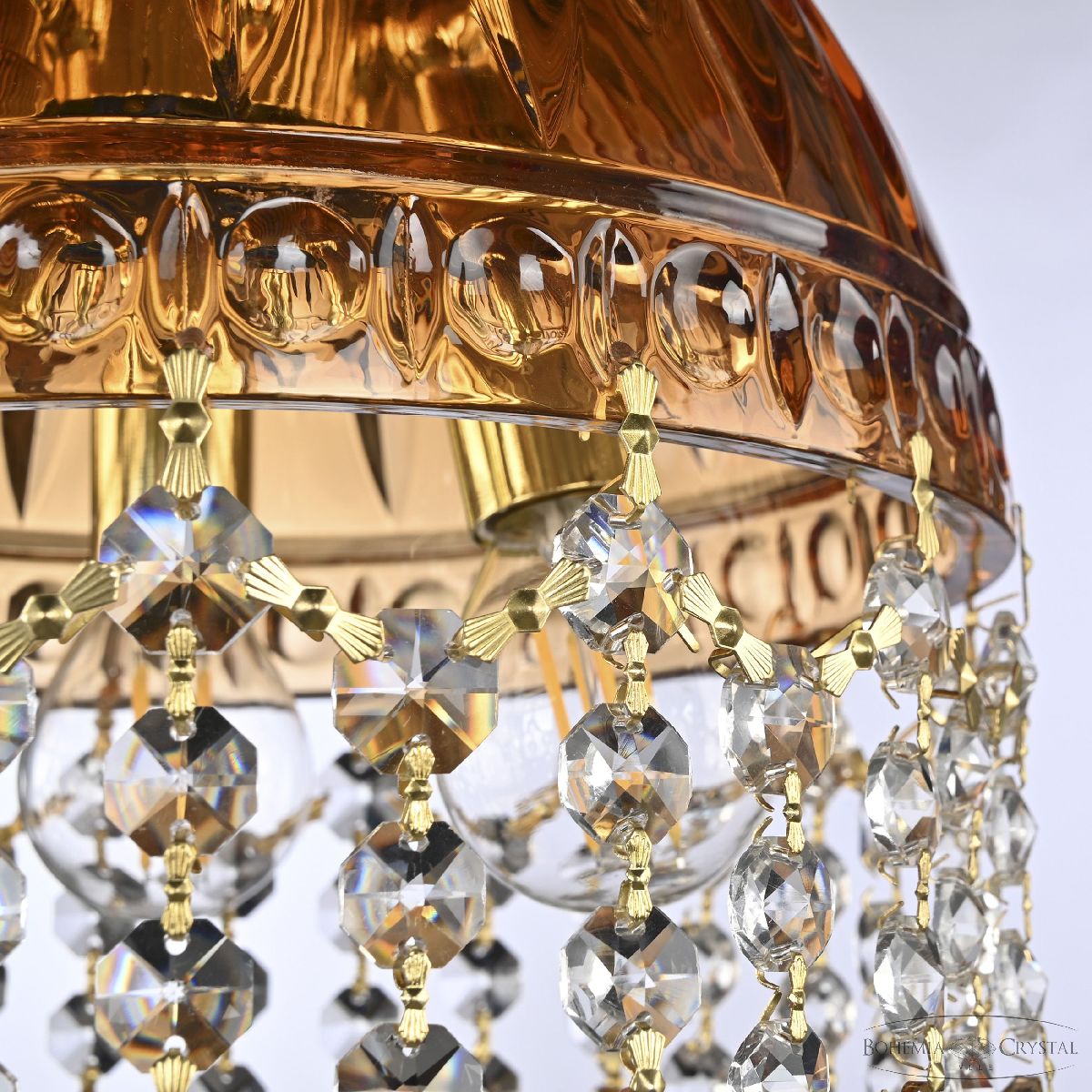 Подвесной светильник Bohemia Ivele Crystal 5478/22 G Amber/M-1G Leafs K721