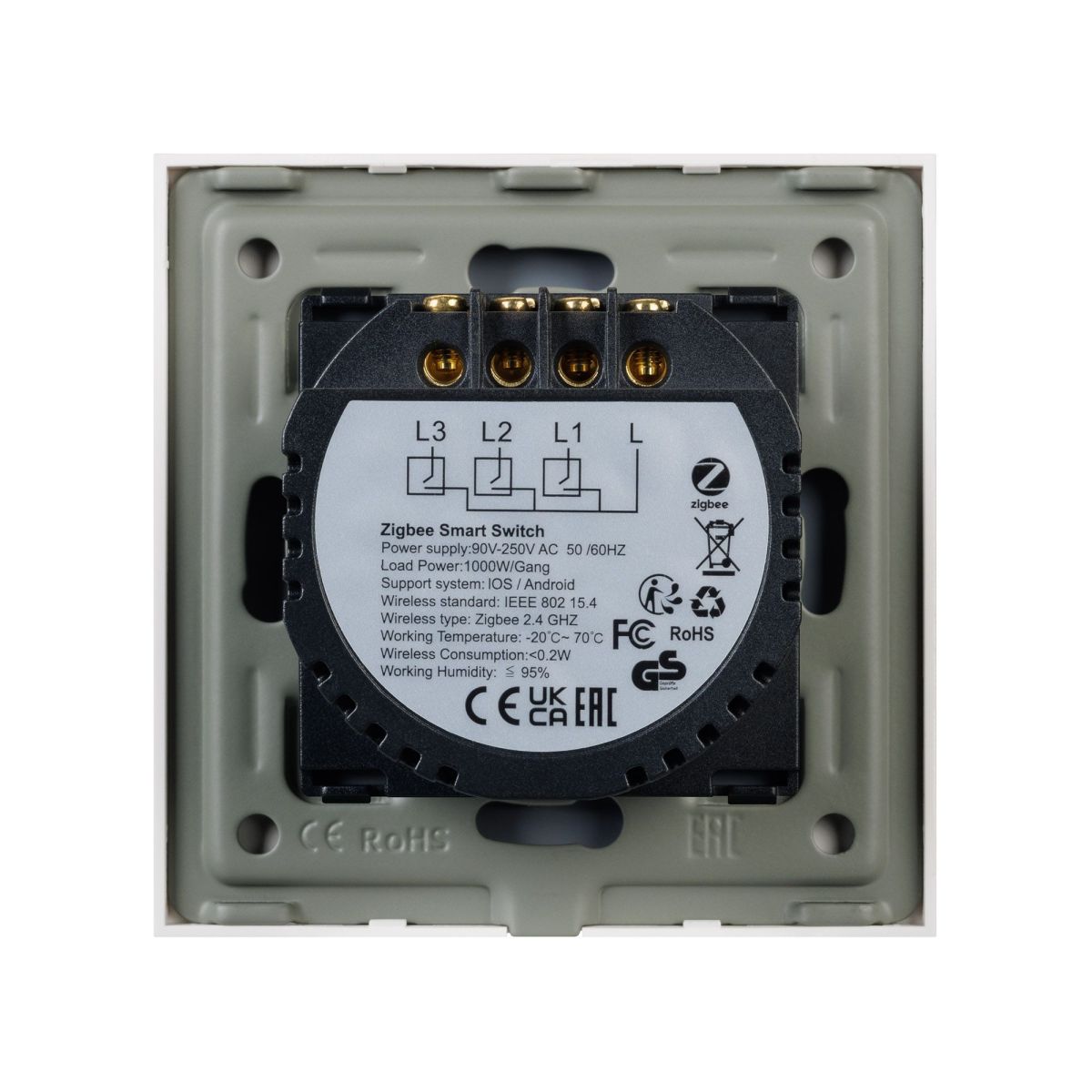 Выключатель сенсорный Arlight SWT-OMALI-S03-ZB-GD (250V, 10A, Zigbee) 050048
