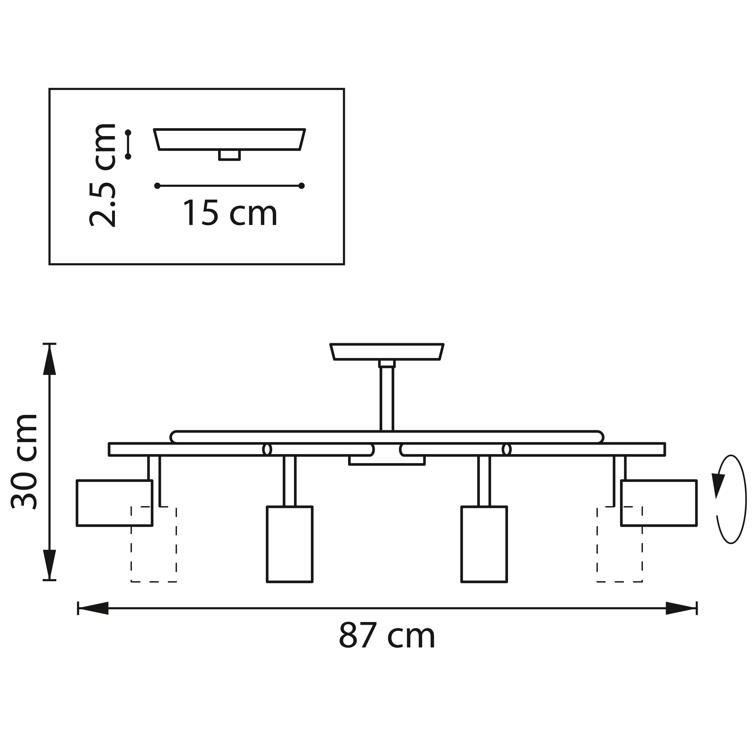 Люстра на штанге Lightstar Rullo LR718374364 (571718+214440-8)