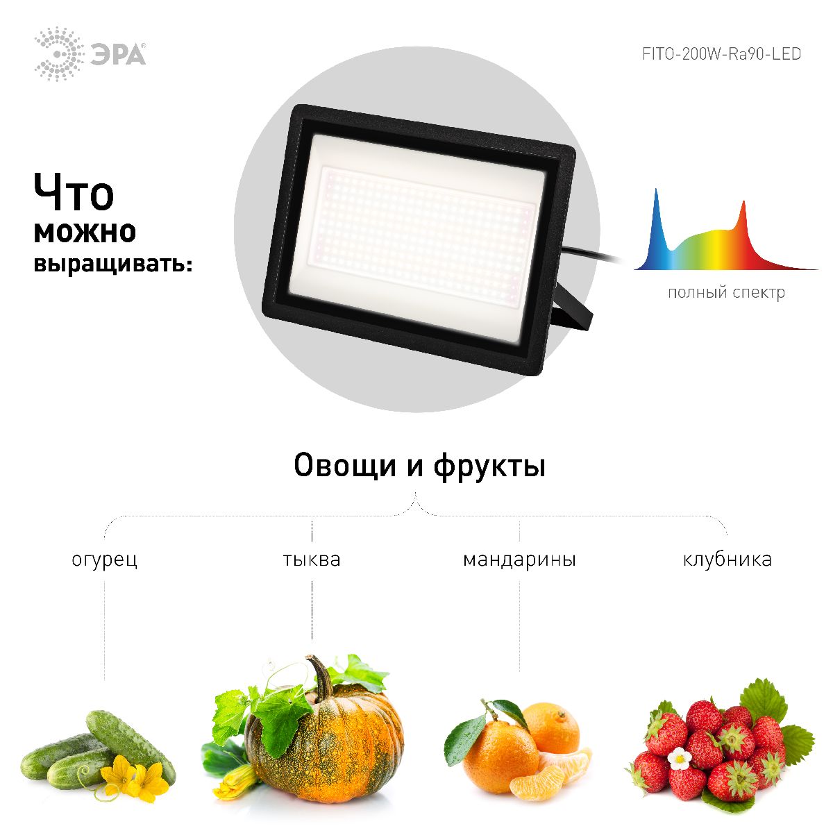 Фитопрожектор Эра FITO-200W-Ra90-LED Б0059879