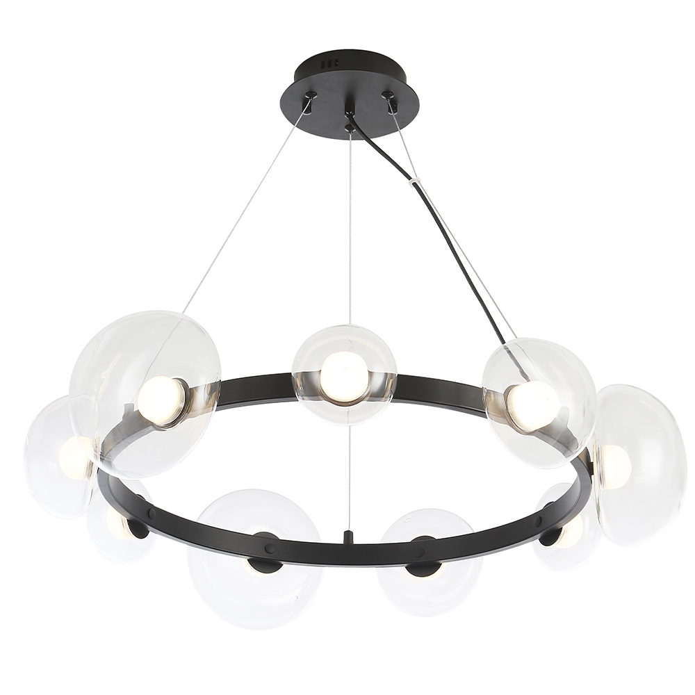 Подвесная люстра Crystal Lux BOSQUE SP9 BLACK/TRANSPARENT