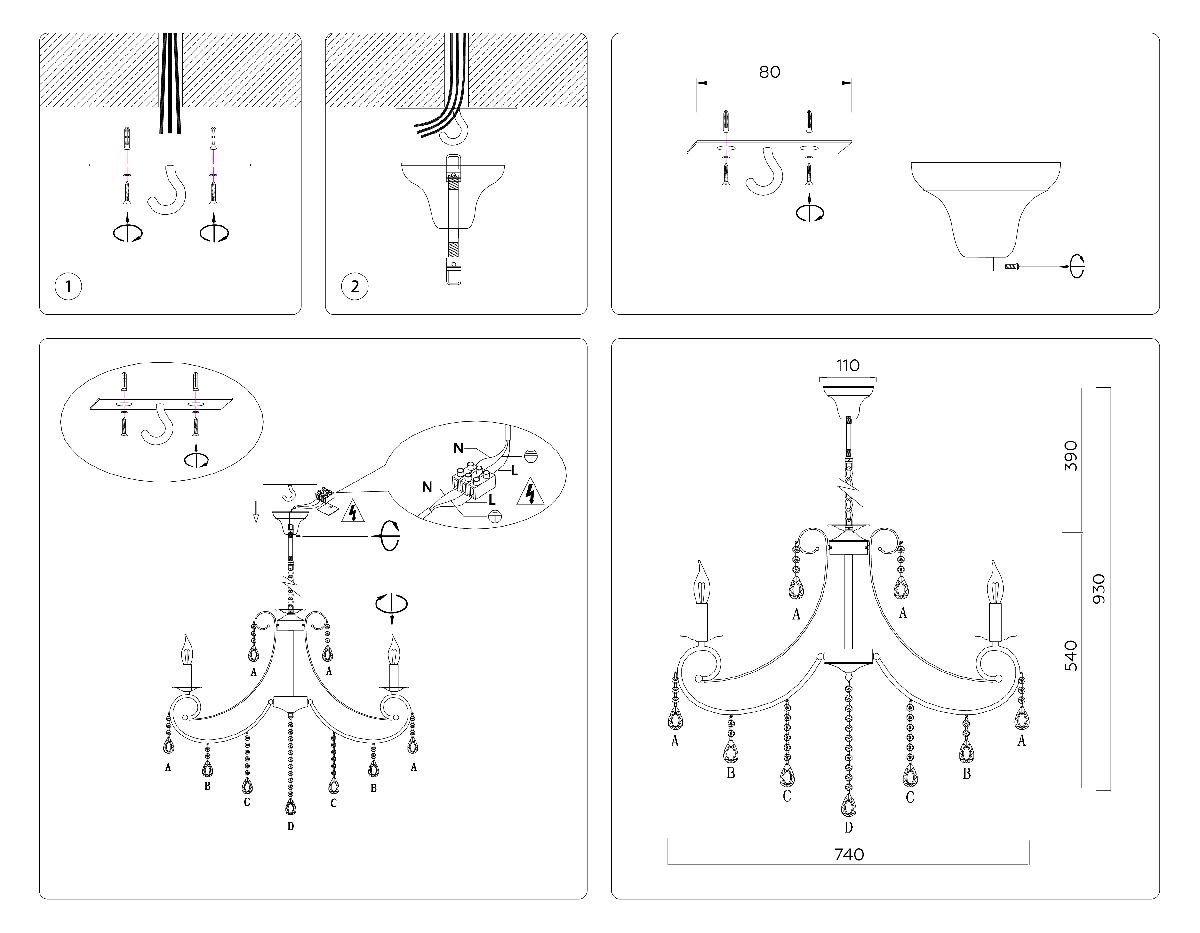 Подвесная люстра Ambrella Light Classic TR4917