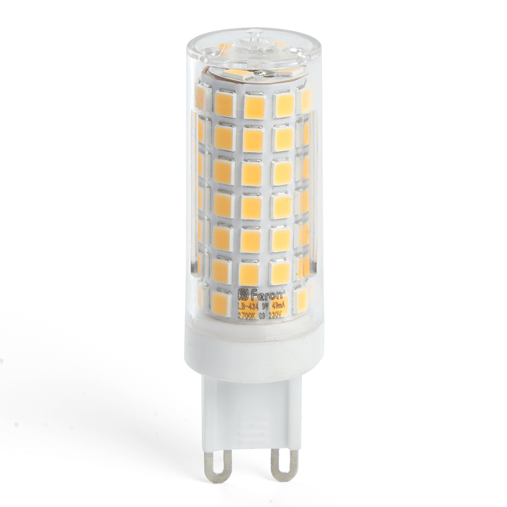 Лампа светодиодная Feron G9 9W 2700K капсульная LB-434 38146