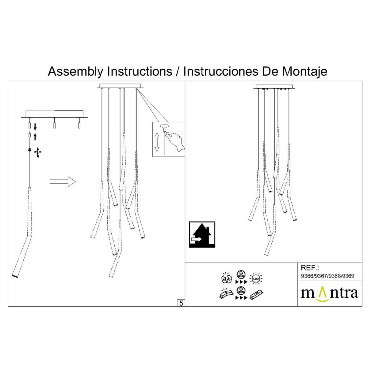 Основание потолочное 8L Mantra Modular Light Florones 9368
