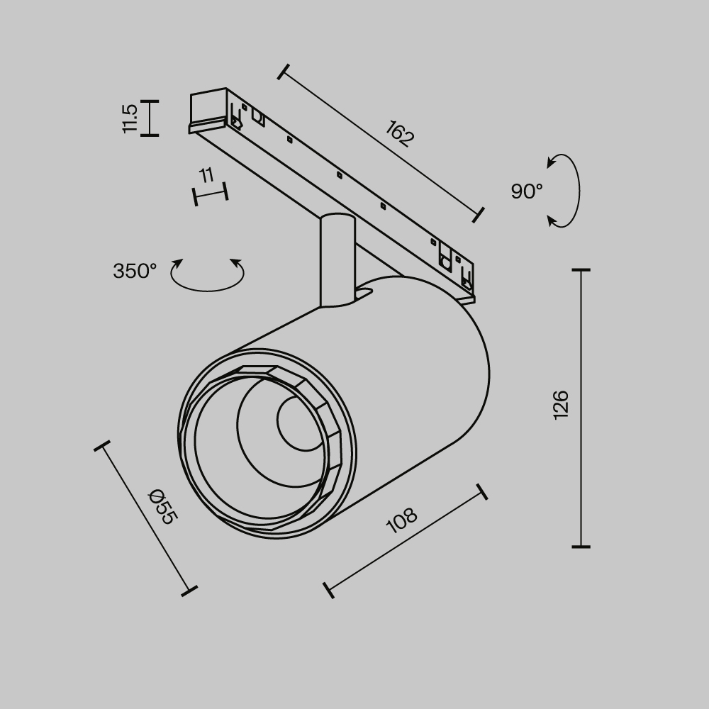 Трековый магнитный светильник Maytoni Technical Focus Zoom Exility X TR244-4-12WTW-DD2-B