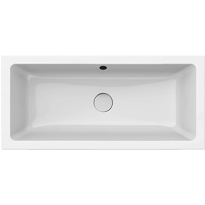 GSI Kube X Раковина прямоугольная 80х37см, встраиваемая, без отв., с переливом, цвет: белый глянцевый