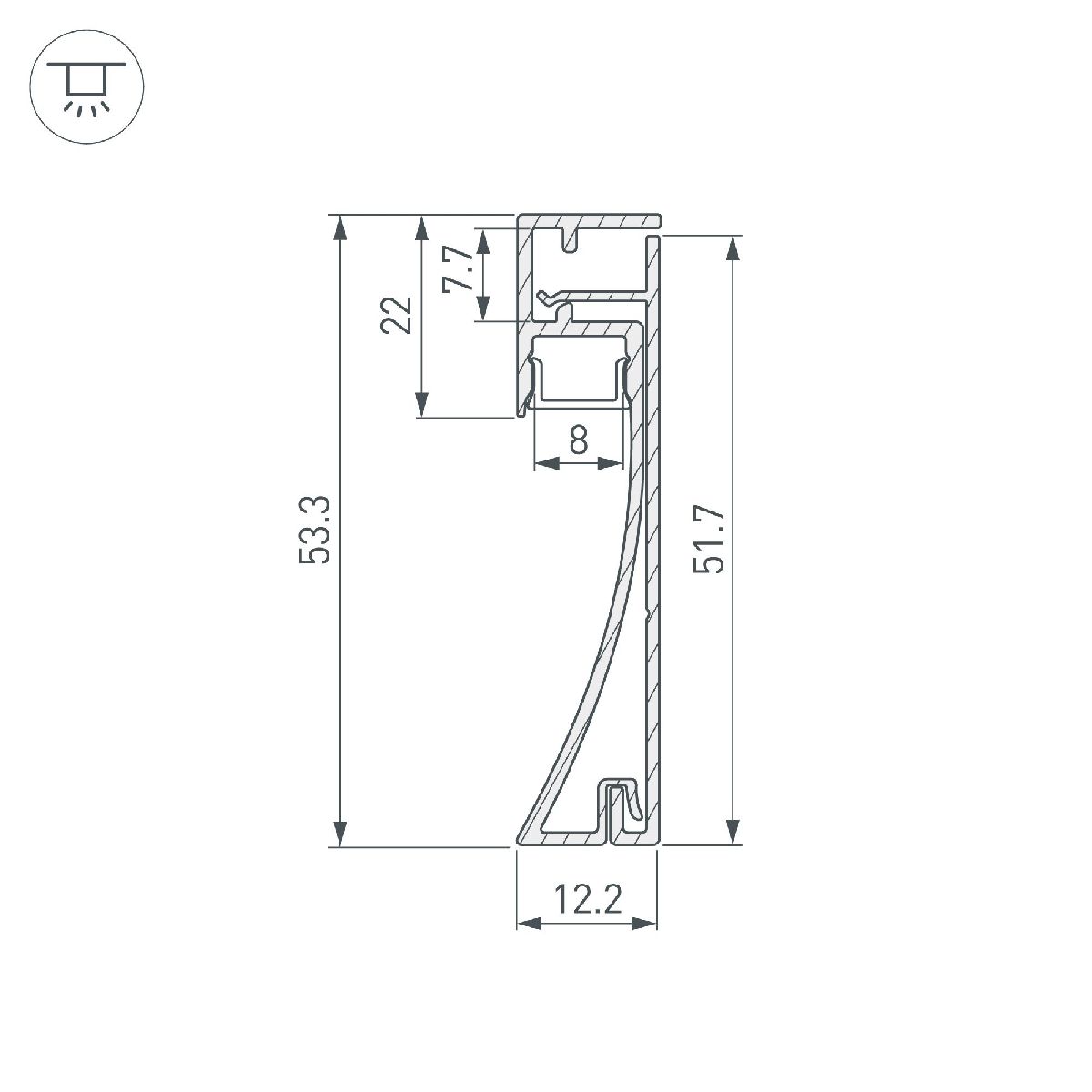 Профиль Arlight PLINTUS-H54-2000 WHITE 045434