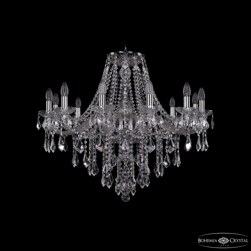 Подвесная люстра Bohemia Ivele Crystal 1415/12/300 Ni Leafs