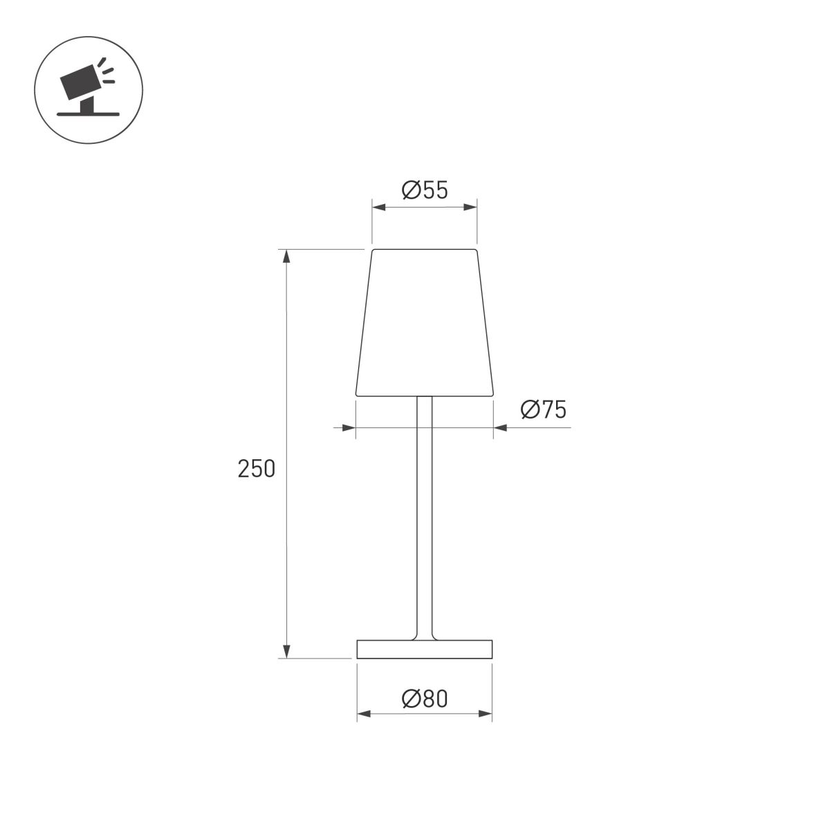 Настольная лампак с аккумулятором Arlight SP-DAISY-TAB-1.5W Warm3000-MIX (WH, 90 deg) (IP54 Металл) 044378