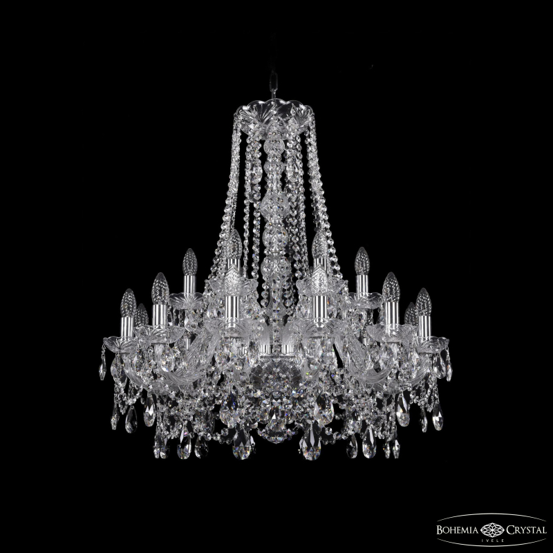 Подвесная люстра Bohemia Ivele Crystal 1411/12+6/240/h-80 Ni