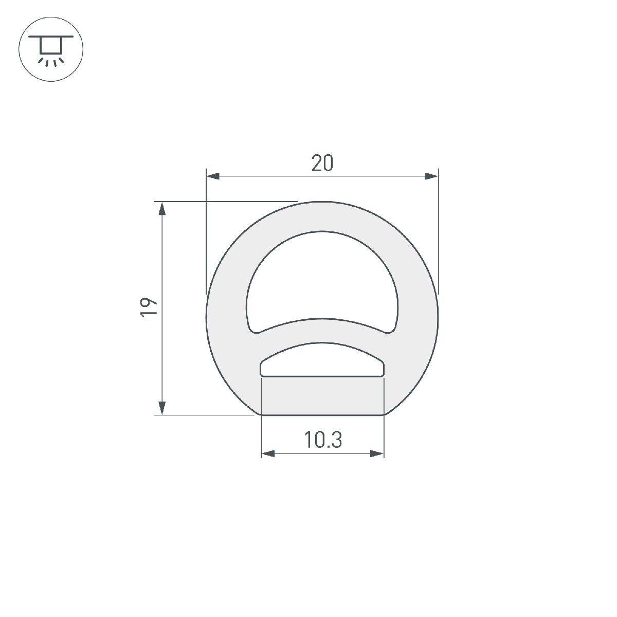 Силиконовый профиль Arlight WPH-FLEX-D20-TOP-S10-50m WHITE 040833