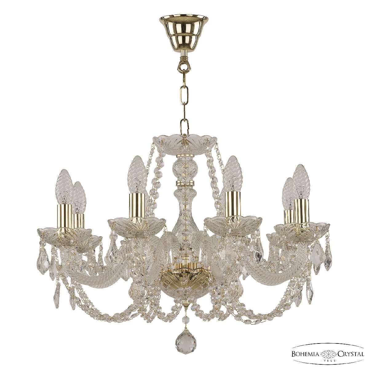 Подвесная люстра Bohemia Ivele Crystal 101/8/195 G Leafs
