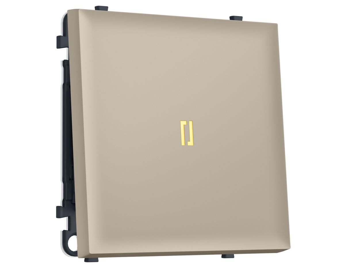 Комплект механизма 1-кл выключателя с подсветкой 3200K SIGMA Кашемир 10A-250V QUANT PRO Ambrella Volt MS342010 (SP3420, PR101, G11Y)