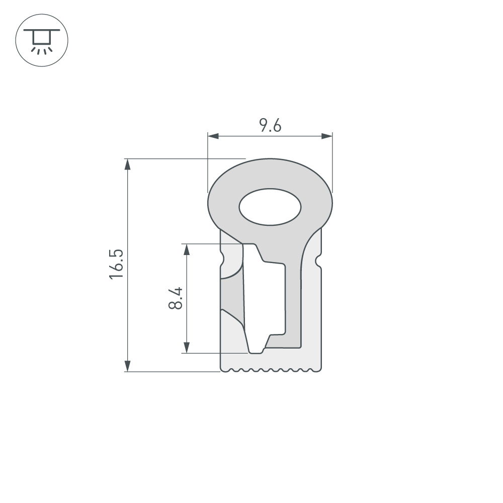 Силиконовый профиль Arlight WPH-FLEX-0817-SIDE-S8-5m WHITE 040268
