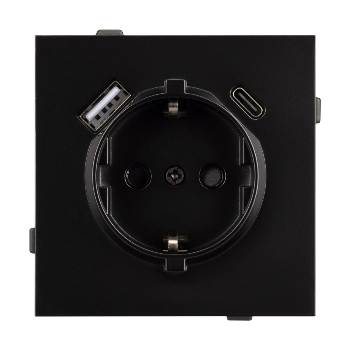 Механизм розетки с USB зарядкой Arlight SCT-TENDO-MUAC-PL-BK (230V, 16A) 054087