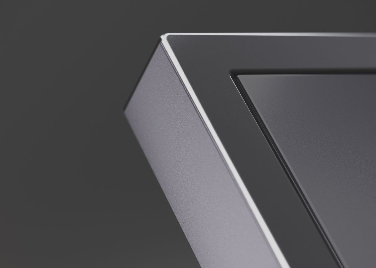 Накладка для розетки с заземлением и защитными шторками, S70 Metal (антрацит) Voltum VLSM000712