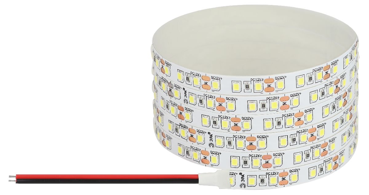 Светодиодная лента Эра 12В 2835 9,6Вт/м 3000K 5м IP20 LS2835-120LED-IP20-WW Б0035596