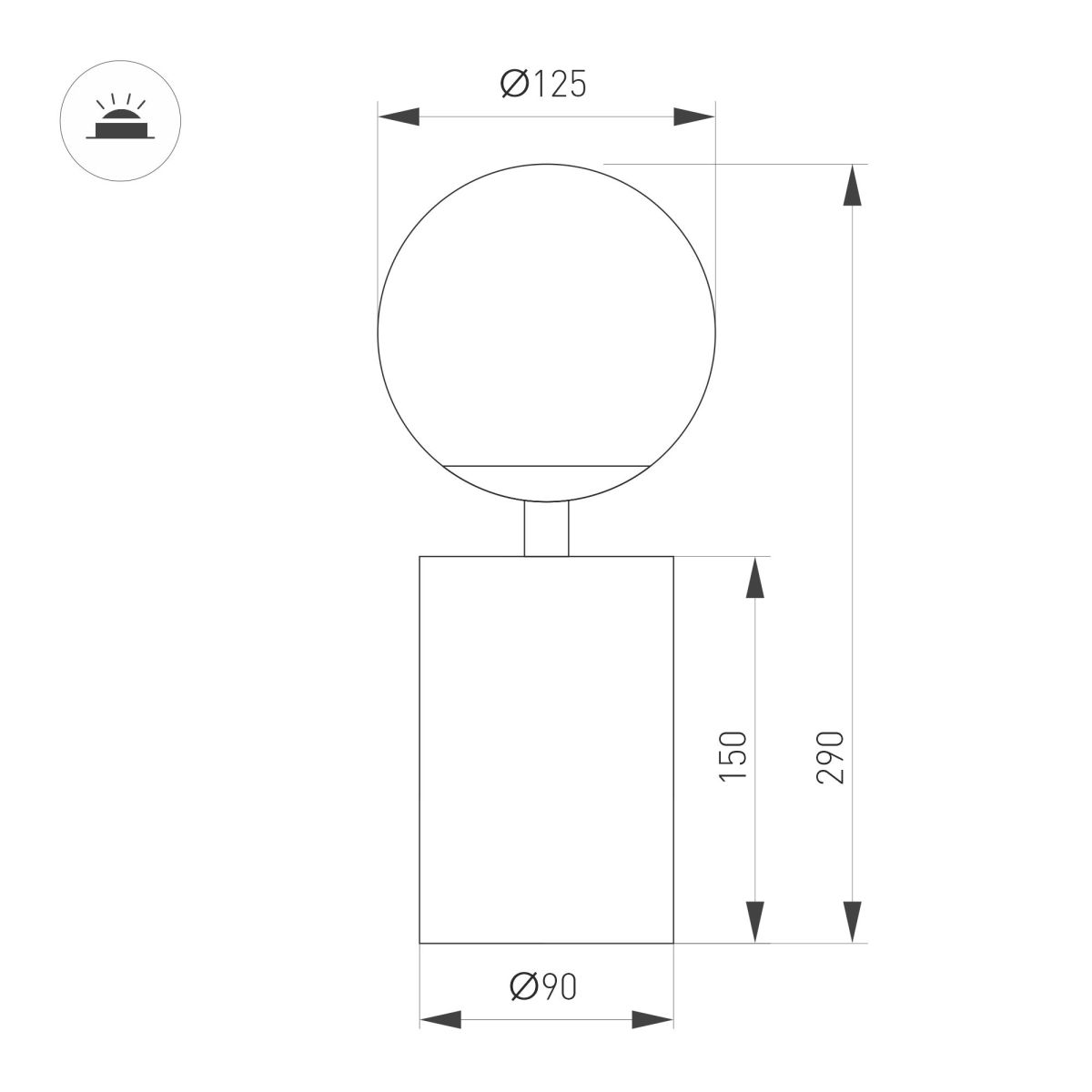 Настольная лампа Arlight SP-ORNELLA-TAB-L290-R125-6W Warm3200-MIX (BK, 300 deg, 230V, TOUCH-DIMM) (IP20 Металл) 059535