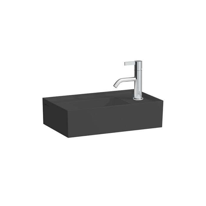 Laufen Kartell Раковина 46х28х12 см, 1 отв., без перелива, цвет: черный глянцевый