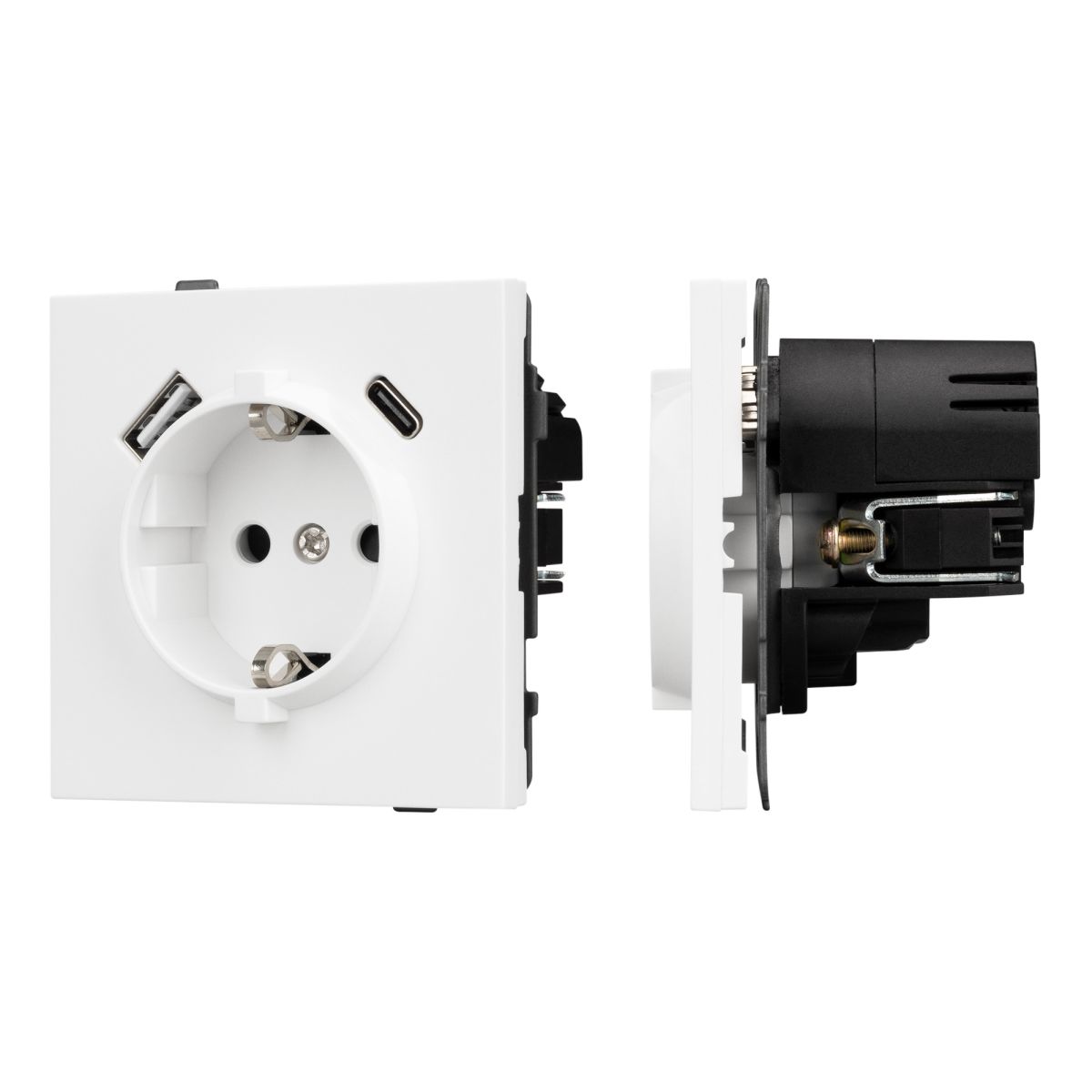 Механизм розетки с USB зарядкой Arlight SCT-TENDO-MUAC-PL-WH (230V, 16A) 054086