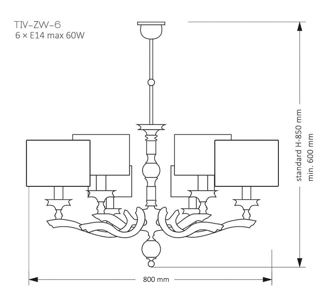 Подвесная люстра Kutek Mood Tivoli TIV-ZW-6 (N)
