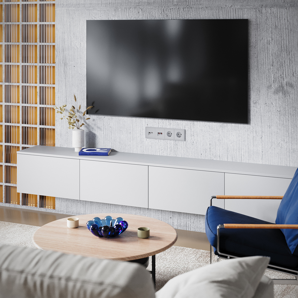 Накладка для розетки TV+RJ45 кат. 6 Voltum S70 (серый) VLS002716