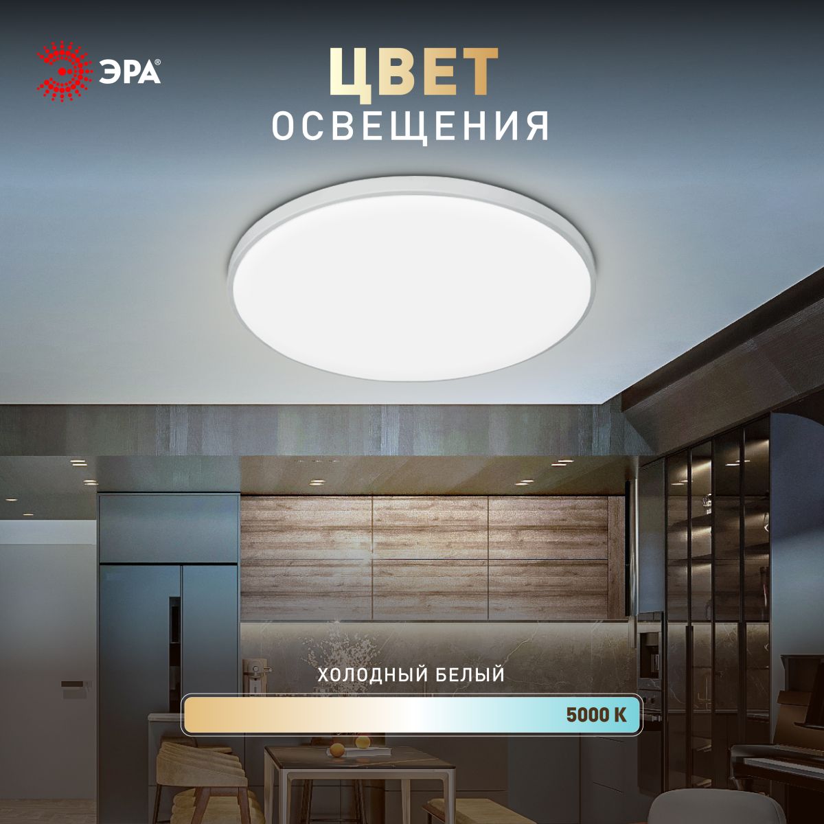 Потолочный светильник Эра Классик без ДУ SPB-6 WH 24W-5K Slim Base