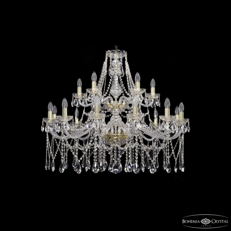 Подвесная люстра Bohemia Ivele Crystal 1413/12+6/360/2d G
