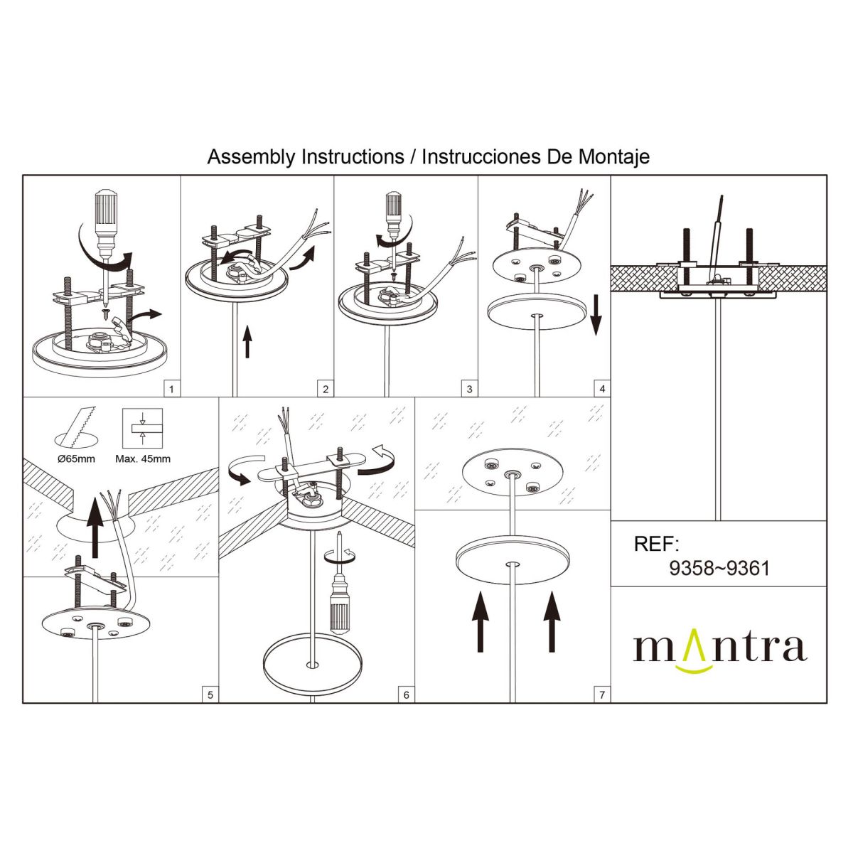 Основание потолочное утопленное 1L Mantra Modular Light Florones 9359