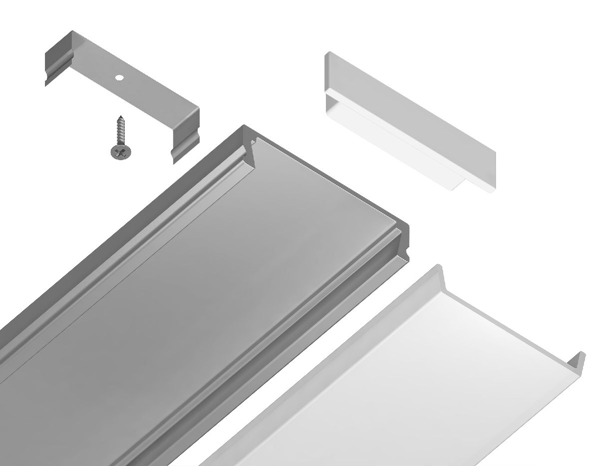 Алюминиевый накладной профиль Ambrella Light Alum Profile GP1800AL
