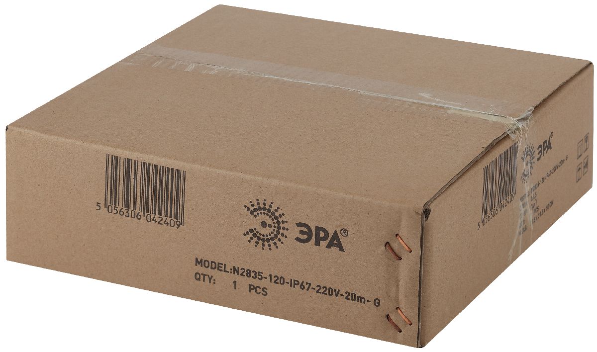 Светодиодная неоновая лента Эра 220В 2835 7Вт/м зеленый 20м IP67 N2835-120-IP67-220V-20m-G Б0043076