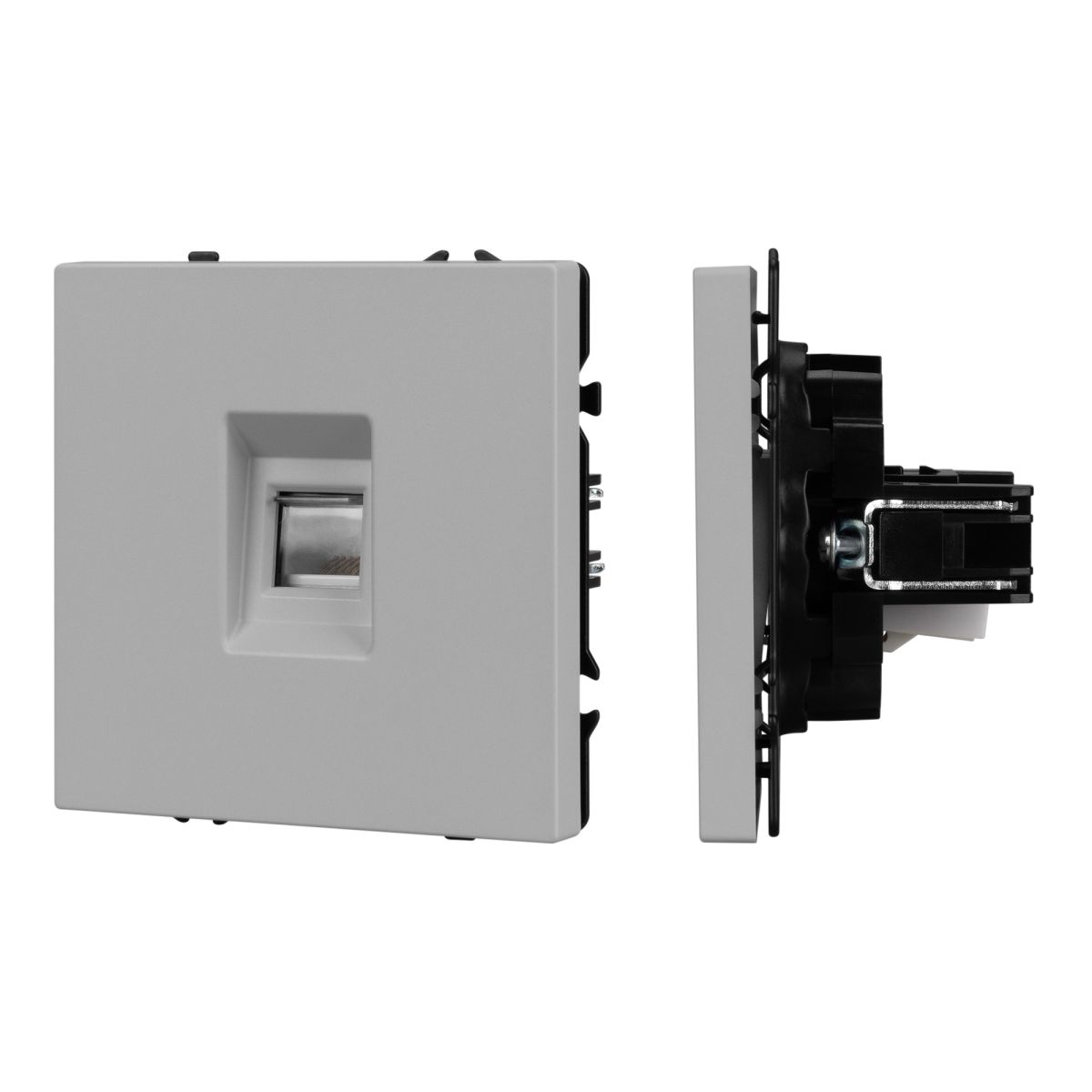 Механизм телефонной розетки Arlight SCT-NOBE-MTL1-SFPL-IS (RJ-11, 4C) (Никель) 061893