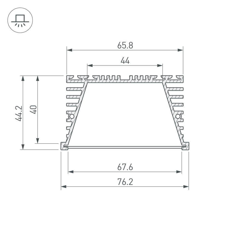 Профиль Arlight KLUS-POWER-RW70F-2000 ANOD 019881