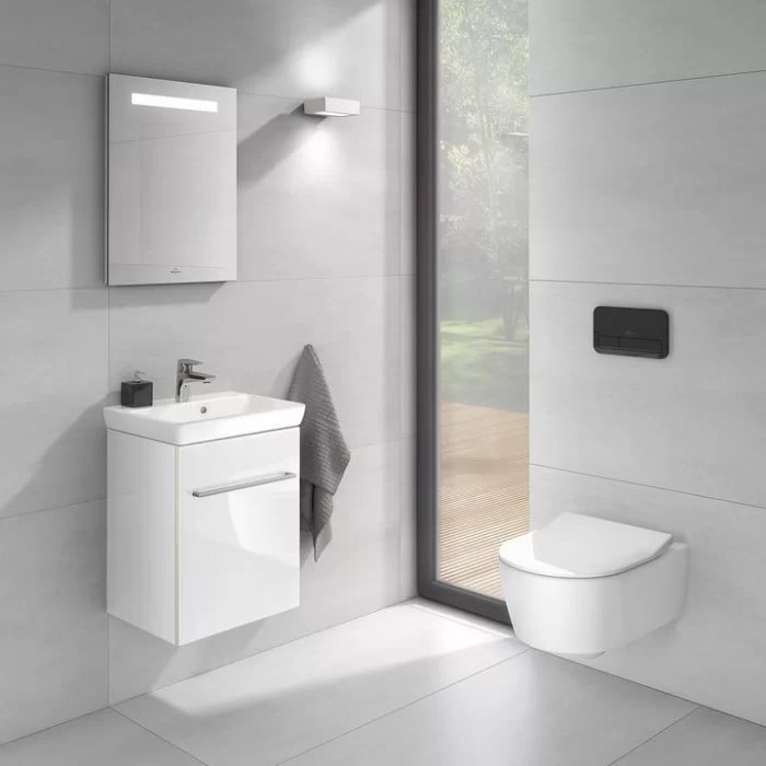 Villeroy&Boch Avento Унитаз 37х53х31см.,подвесной, безободковый, в комплекте сиденье SlimSeat с микролифтом, цвет: альпийский белый