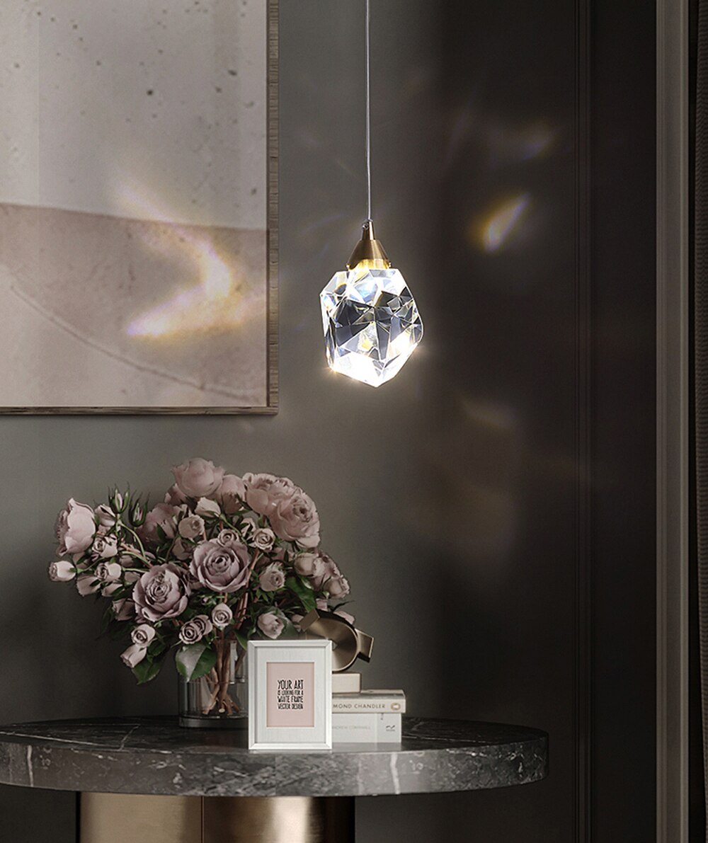 Подвесной светильник Delight Collection Crystal rock II 9701P/1 brass