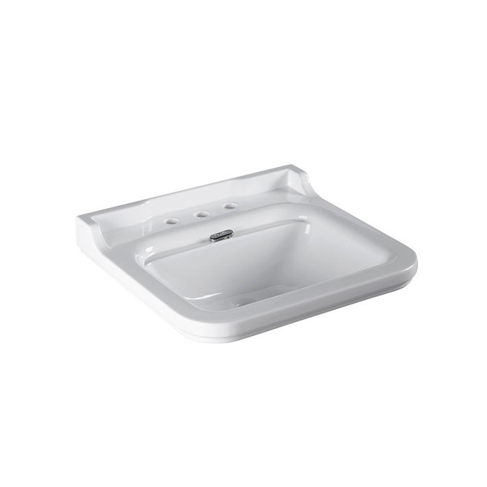 Kerasan Waldorf Раковина 60х55 см, 3 отв., керамическая, цвет: белый/хром