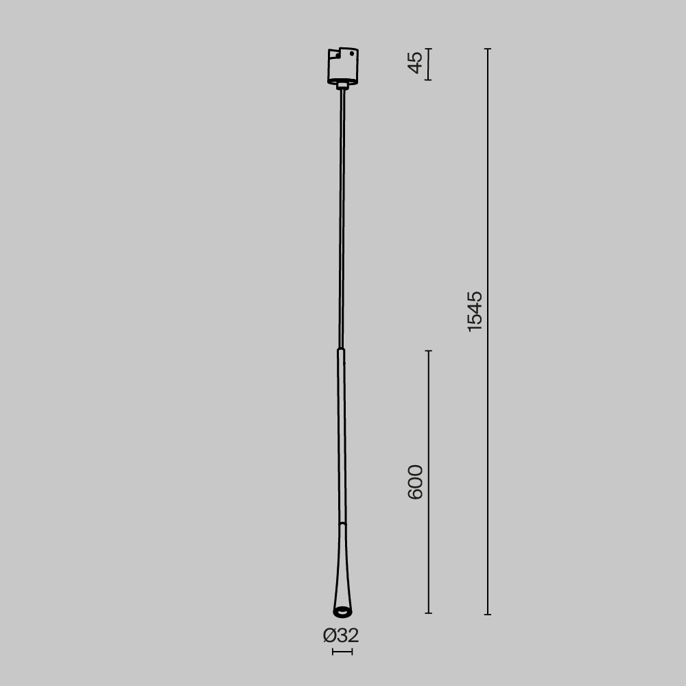 Трековый подвесной магнитный светильник Maytoni Waist TR168-1-7W3K-M-BS