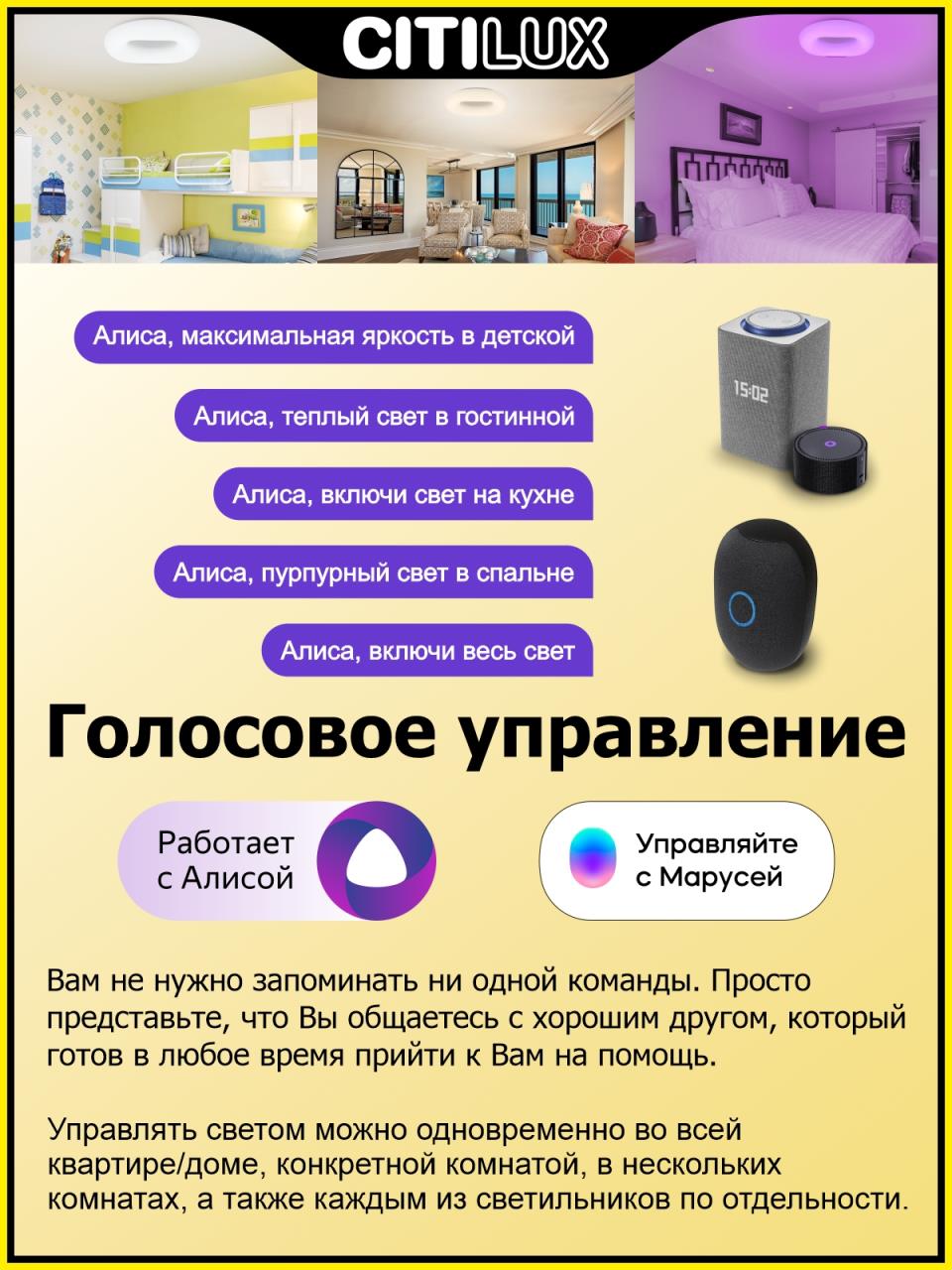 Потолочная люстра Citilux Стратус Смарт CL732A660G