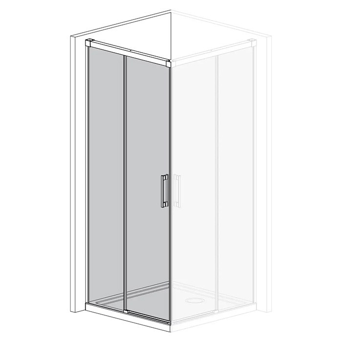 Radaway Idea 8 KDD Душевая дверь 100см, раздвижная, левая, стекло прозрачное, покрытие Easy Clean, профиль: черный