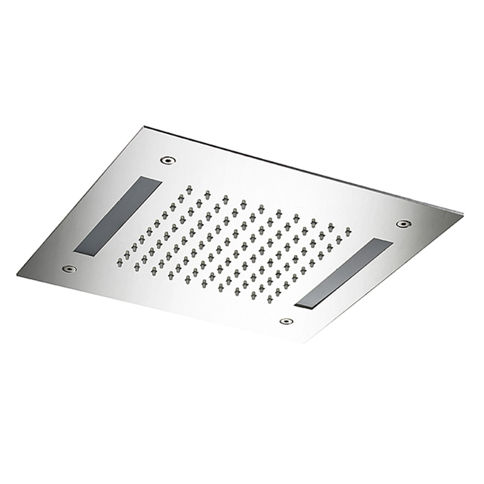 Almar Chromotherapy Встраиваемый верхний душ 30х30см., 1 тип струи, хромотерапия, цвет: Mirror Stainless Steel