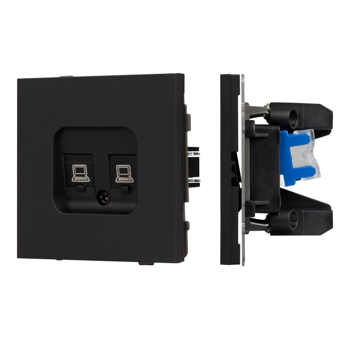 Механизм компьютерной розетки двойной SCT-TENDO-MPC2-SFPL-BK (RJ-45, CAT6) 054595