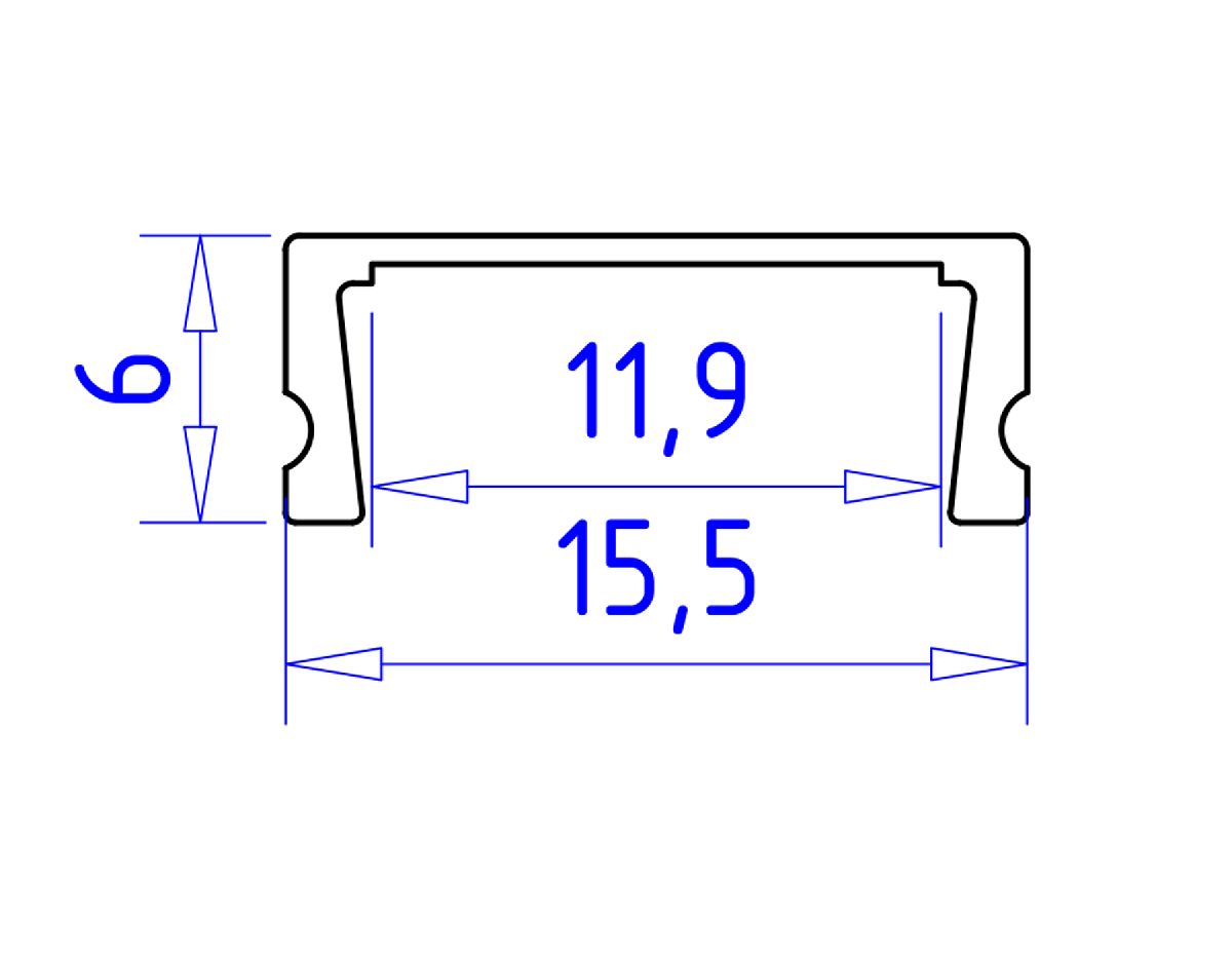 Алюминиевый накладной профиль Ambrella Light Alum Profile GP1700BK