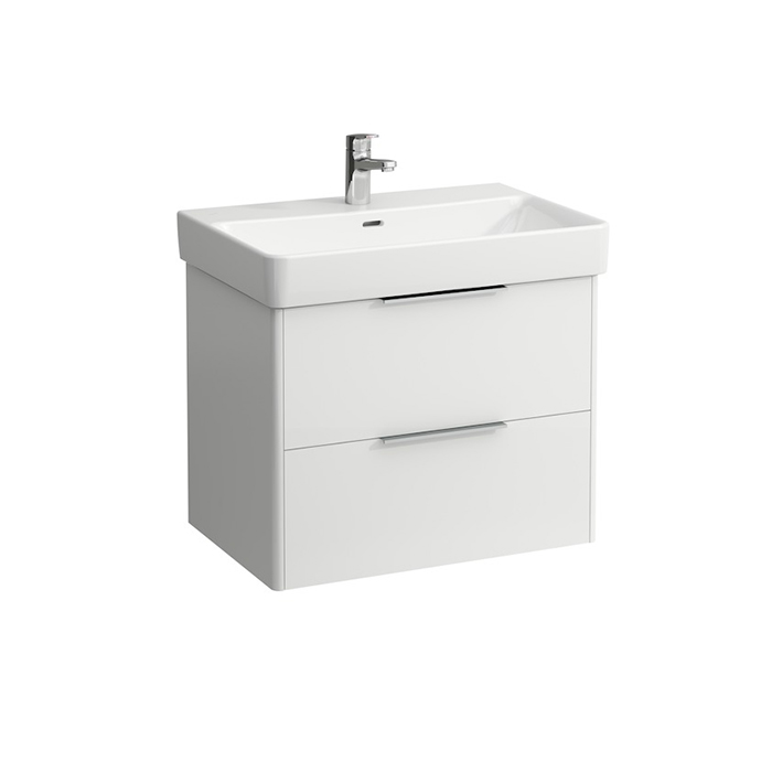 Laufen Base Тумба подвесная 70x46.5см, с раковиной, с 2 выдвиж. ящиками, цвет: белый глянцевый