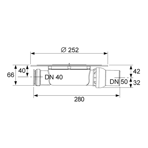 TECE Сифон низкий горизонтальный DN 50
