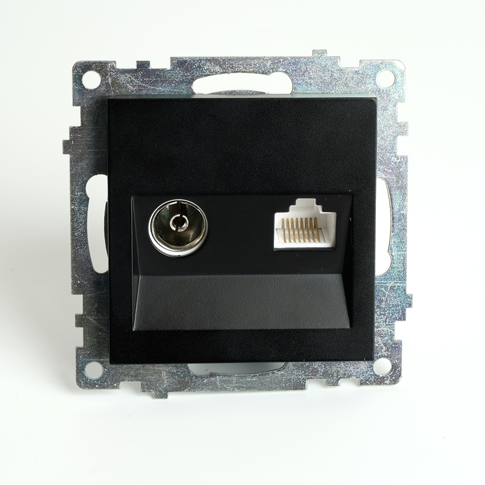 Розетка телевизионная и компьютерная RJ-45 Feron GLS00-7106-05 Катрин 49182