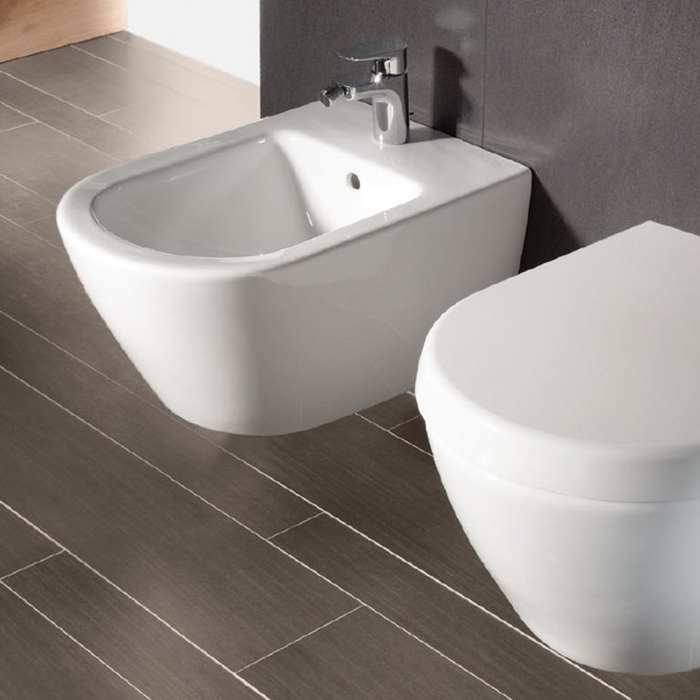 Villeroy&Boch Subway 2.0 Биде подвесное 37х56.5х28см., 1 отв., CeramicPlus, цвет: альпийский белый