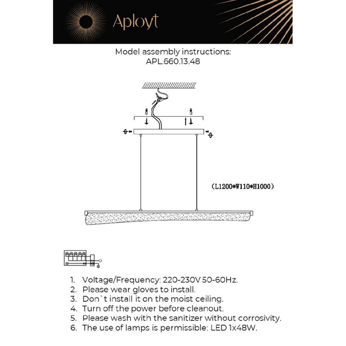 Подвесная люстра Aployt Klemens APL.660.13.48