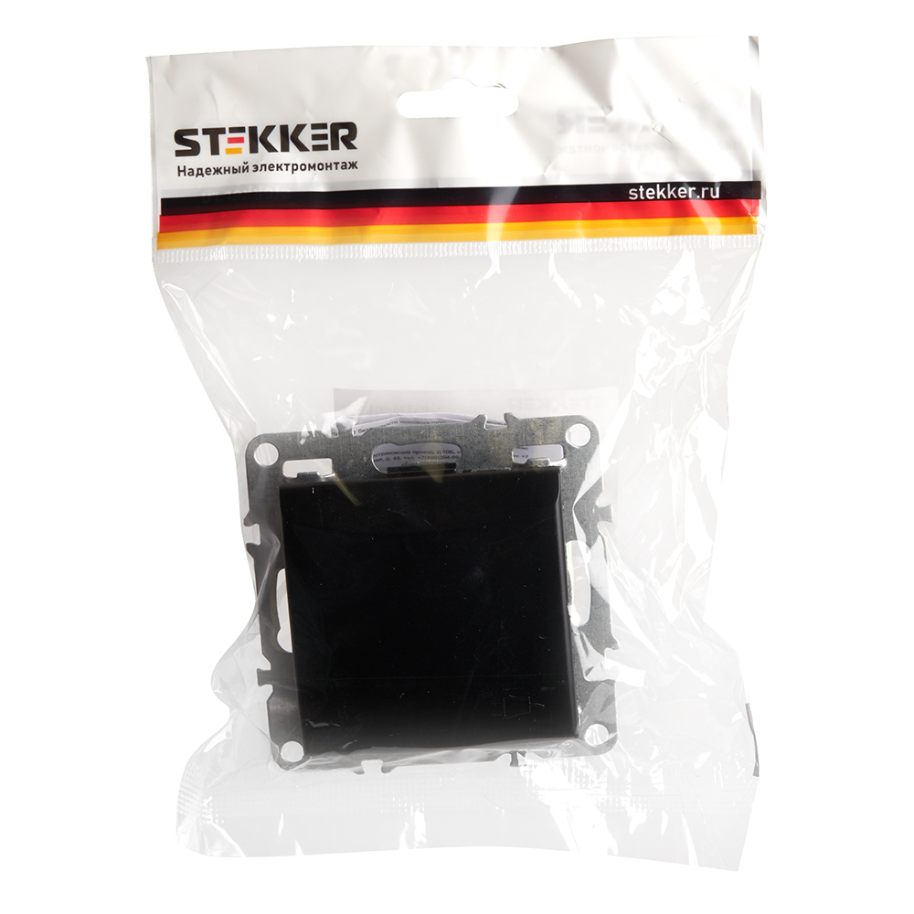 Розетка 1-местная с/з с защитной шторкой Stekker Эрна PST16-9112-03 49156